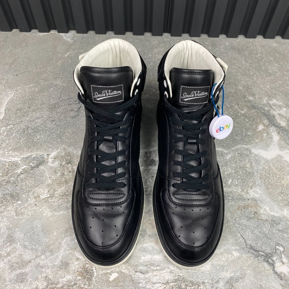 Louis Vuitton Rivoli High Top Sneakers Black Leather 7.5 LV or 8.5 US 41.5 EUR - Picture 2 of 16